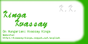kinga kvassay business card